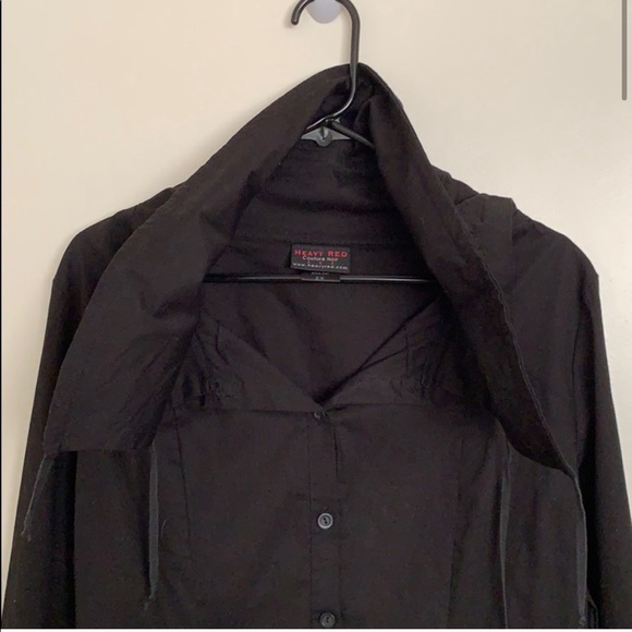 Heavy Red Couture Noir Gothic Long Sleeve Top - Picture 2 of 8